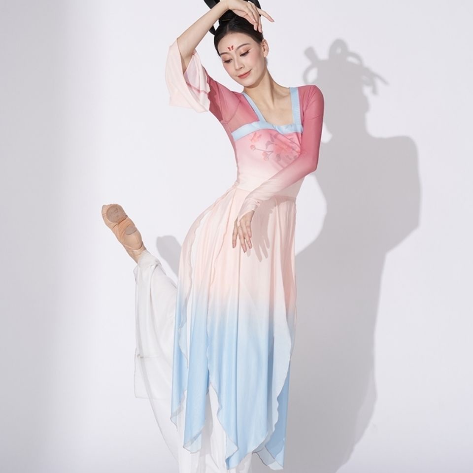 M &amp; E Đầm Sườn Xám Múa Bụng Cổ Điển Trung Hoa Dáng Dài Nhẹ Nhàng Thanh Lịch Rhyme Cho Nữ