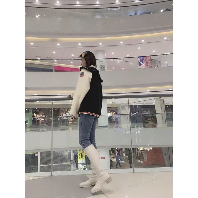 (ORDER) Giày boot nữ trơn cao cổ thấp cổ sọc thẳng dài có khoá kéo sau boots nữ ulzzang | BigBuy360 - bigbuy360.vn