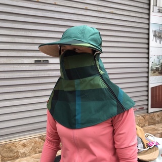 Mũ chống nắng đa năng nữ, [ Video thật] mũ chống nắng kèm khẩu trang trùm vai gáy mũ vải cotton ơi