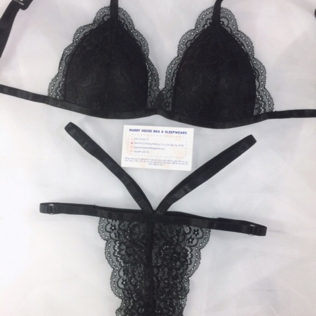 SET BRALETTE REN MÚT NGỰC QUẦN DÂY MARY HOUSE MR17