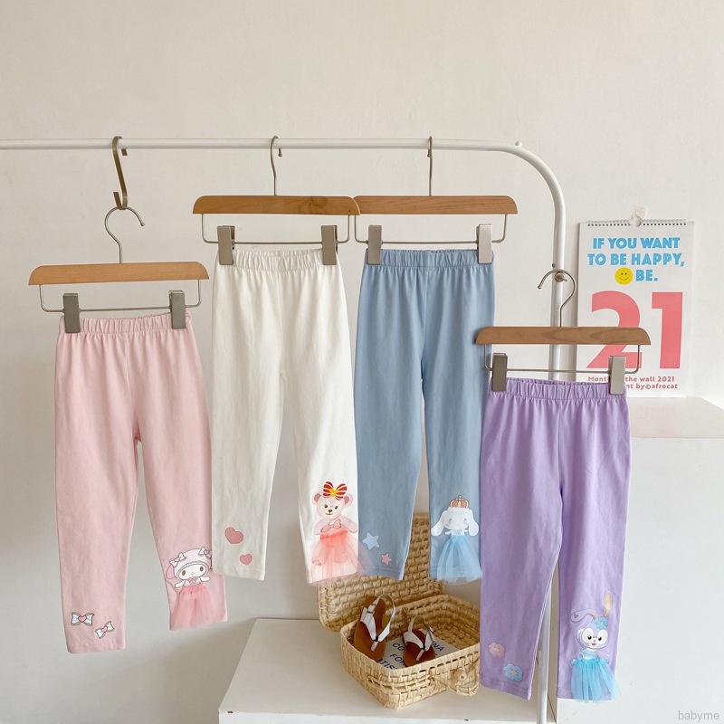 Quần legging họa tiết hoạt hình ba chiều phong cách Hàn Quốc thời trang mùa hè xinh xắn cho bé gái