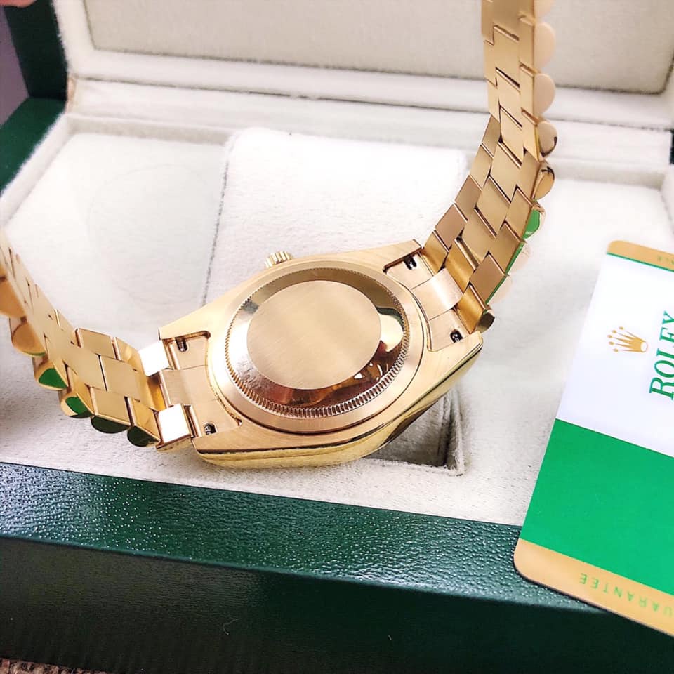 Đồng hồ Nam Rolex Oyster  máy nhật vàng hồng dòng cơ Automatic mặt size 41mm số la mã mặt cafe lịch lãm