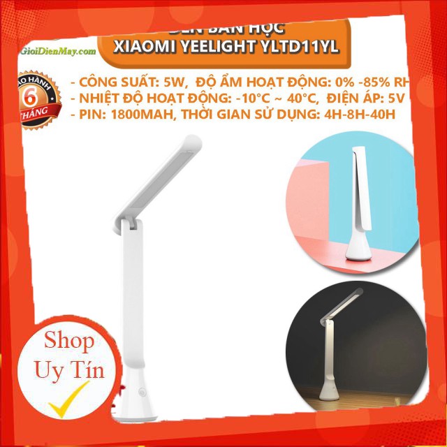 [SALEOFF] Đèn bàn học Xiaomi Yeelight YLTD11YL thời lượng pin tối đa lên đến 40h - Bảo hành 6 tháng - Shop Thế Giới Điện