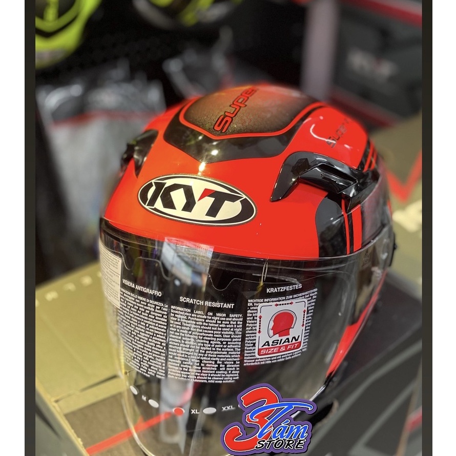 NÓN BẢO HỘ KYT 3/4 CHÍNH HÃNG SUPER RED YWVNX0009