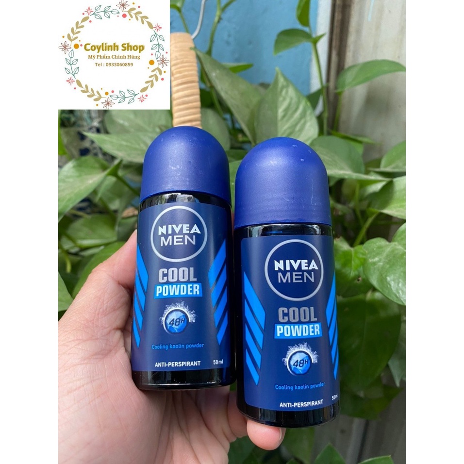 Lăn khử mùi NIVEA MEN Cool Powder hương dịu nhẹ 50ml chính hãng