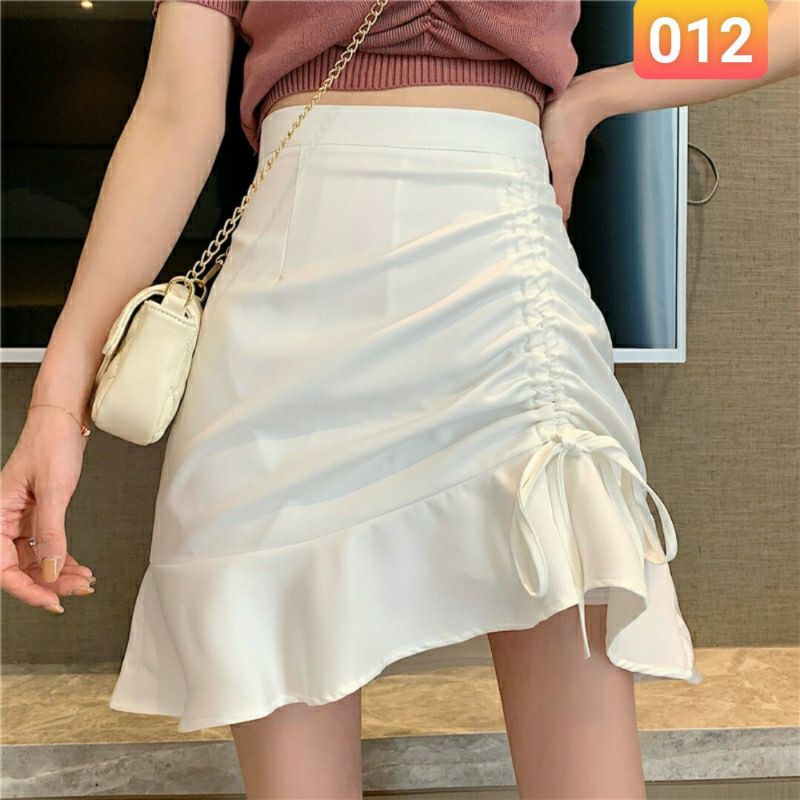 Chân váy ngắn vingate ulzzang , thiết kế dây rút ,vải voan 2 lớp , có lớp quần trong