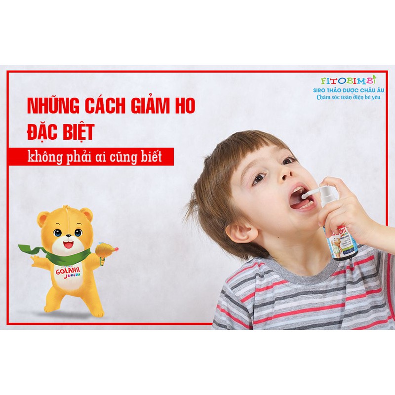 Golanil Junior - Giảm ho, giảm viêm, giảm đau rát họng, tăng sức đề kháng đường hô hấp cho Bé