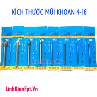 Mũi khoan gạch men , đá hoa 4mm-16mm