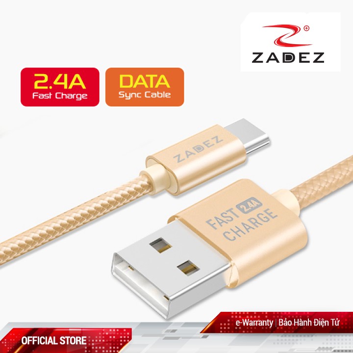 Cáp Sạc TypeC sạc nhanh và truyền dữ liệu USBC Zadez ZCC135