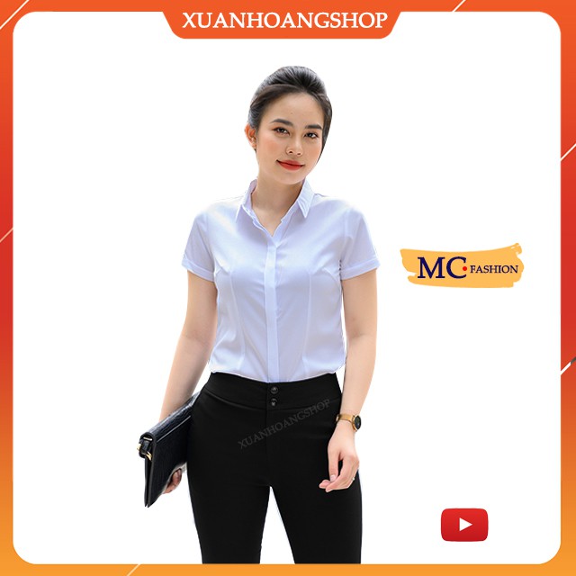 Áo Sơ Mi Trắng Nữ Đẹp Công Sở, Tay Ngắn Cộc Mc Fashion, Size Đủ, Chất Liệu Vải Co Giãn Nhẹ, Mát A0068, A0074, A280