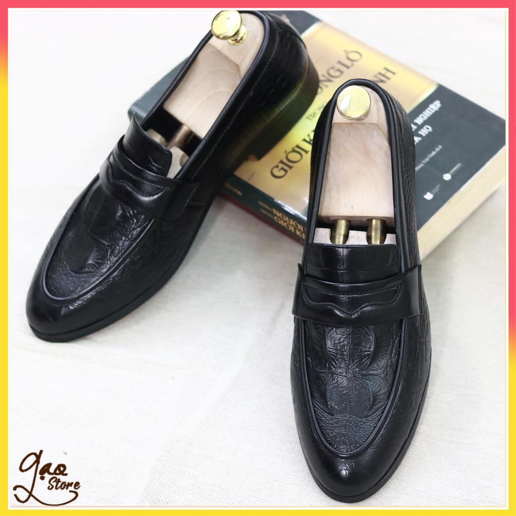 Giày Lười Nam Da Lì Vân Cá Sấu   Mã L179