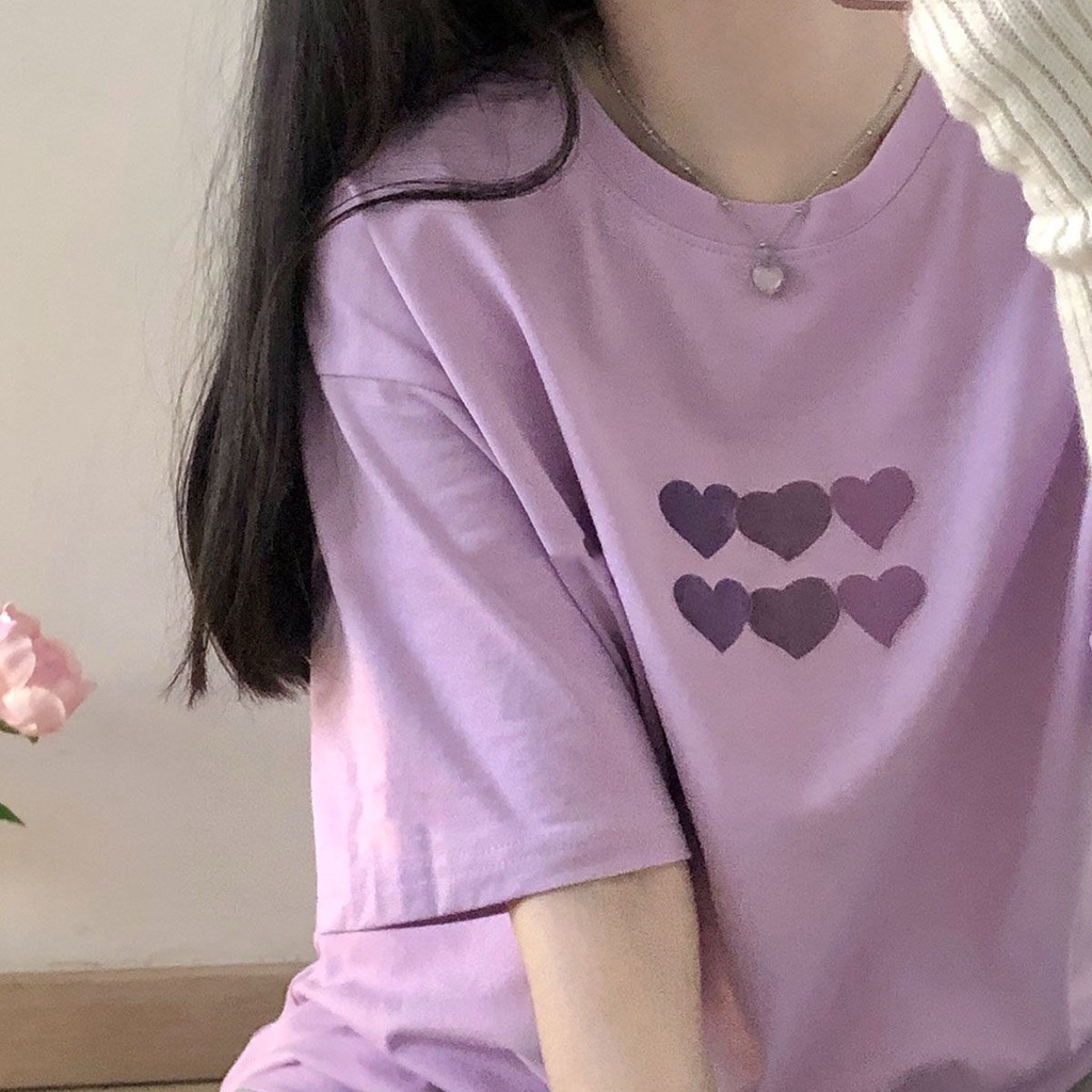 Áo thun ngắn tay dáng rộng phong cách harajuku áo phông nữ