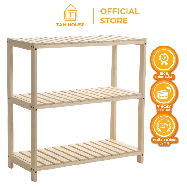 Kệ gỗ /Kệ để đồ 3 tầng đa năng tự lắp ráp Tâm House KT005 - gỗ