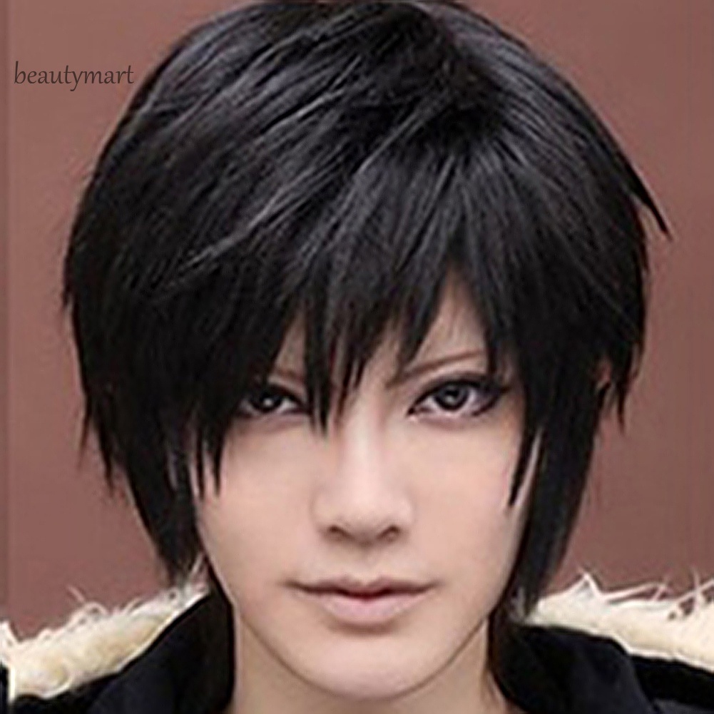 Bộ tóc giả ngắn màu đen bằng sợi tổng hợp chịu nhiệt kèm lưới đội hóa trang thời trang cho nữ