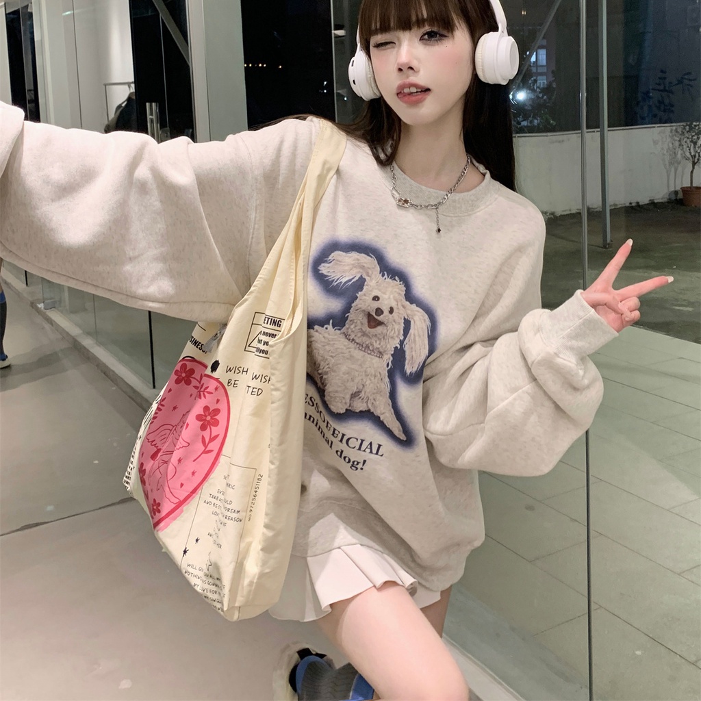 Áo nữ PERTY cổ tròn ngọt ngào và dễ thương phong cách Hàn Quốc thời trang mùa thu