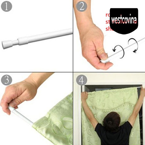 [Hot]☀ Thanh Treo Rèm Cửa Nhà Tắm Bằng Thép Carbon Có Thể Điều Chỉnh Độ Dài