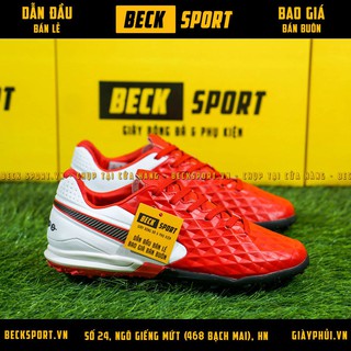 Giày Bóng Đá Tiempo Legend 8 Pro Đỏ Gót Trắng Vạch Đen TF