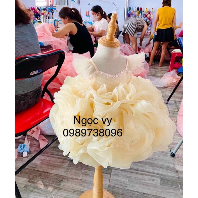váy Hoa Hồng Bungary cho bé(chuyên sỉ lẻ váy công chúa baby thiết kế )