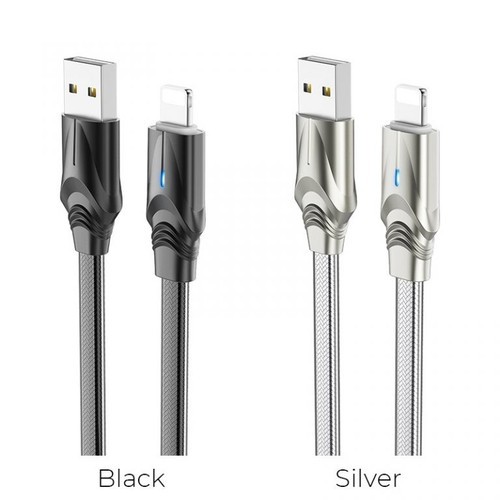 Cáp Sạc Truyền Dữ Liệu BOROFONE BU12, Có Đèn Led Báo Sạc, 1.2m Cổng Lightning Iphone