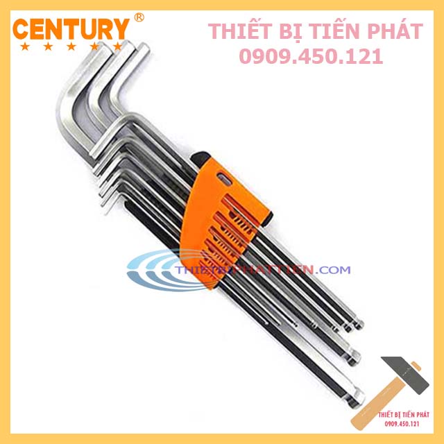 Bộ Lục Giác Hệ Mét CENTURY 9 Cây Đầu Bi Cao Cấp Thép CR-V (Chính Hãng)