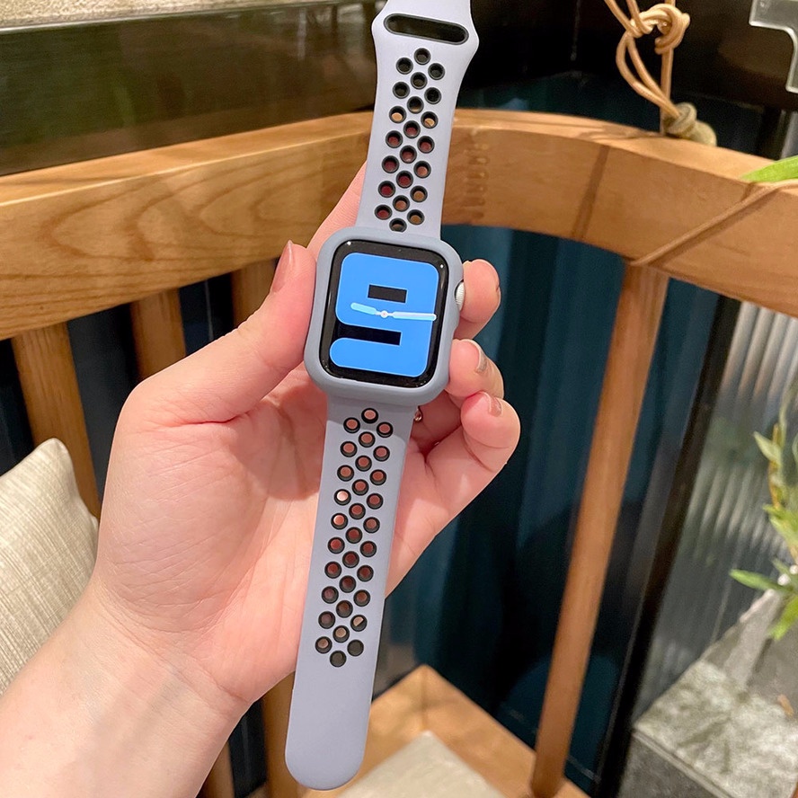 Dây Đeo silicone + Ốp Bảo Vệ Cho Đồng Hồ apple watch ultra 8 49mm 44mm 45mm iWatch band 42mm 41mm ultra 8 4 5 6 SE 7