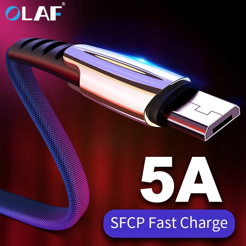 Cáp micro USB OLAF 5A Sạc nhanh cho Xiaomi Redmi Note 5 Pro Cáp dữ liệu điện thoại di động Android cho Bộ sạc USB Samsung S7 S6