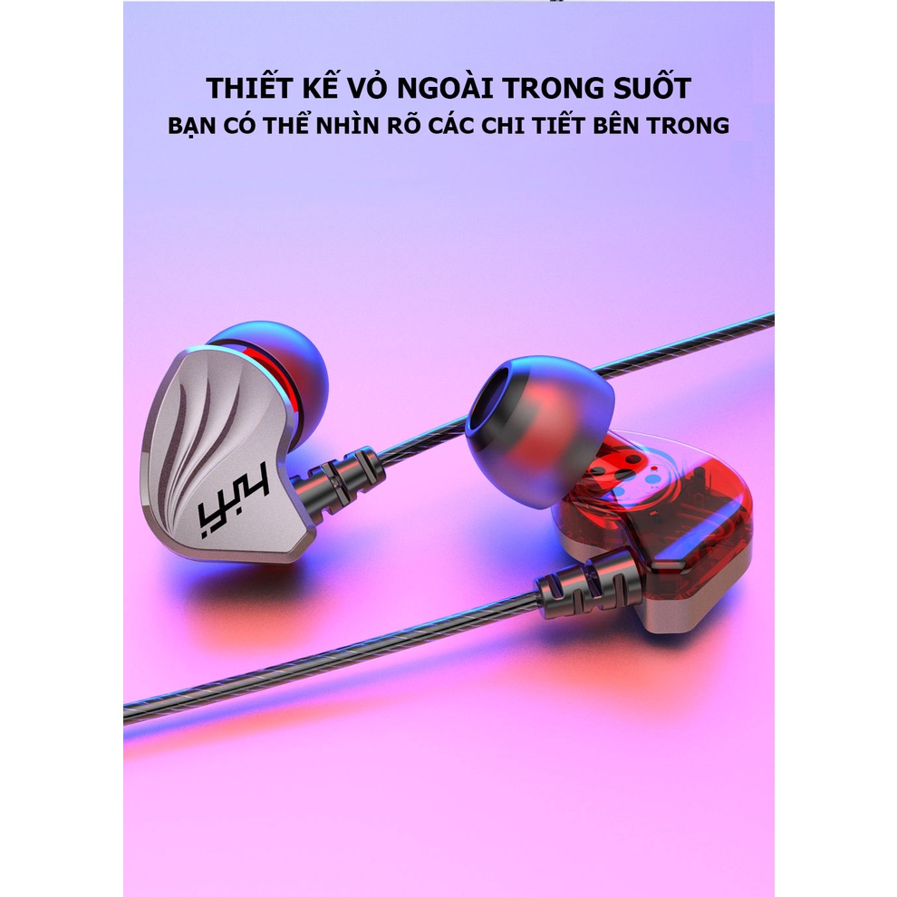 Tai Nghe Nhét Tai S2000 3.5mm Chống Mồ Hôi Âm Thanh HIFI 6D Có Mic YKD YR