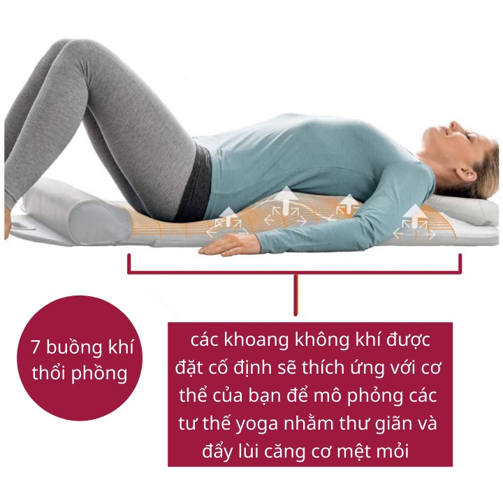 Thảm massage yoga Beurer MG280 giúp thư giãn đẩy lùi căng cơ. Đệm massage có 7 luồng khí giúp bạn massage toàn thân.