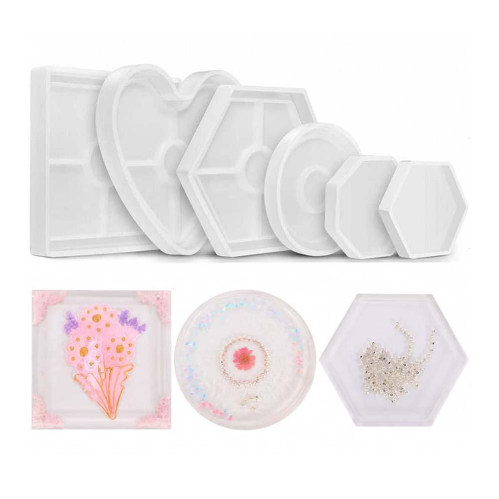 IVORY Khuôn Silicone Hình Lục Giác / Vuông / Tròn Làm Trang Sức Thủ Công