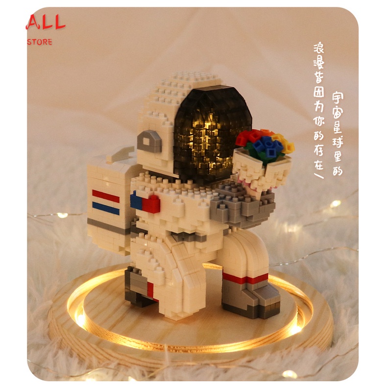 Phát sáng Bộ Đồ Chơi Lego Xếp Hình Nhà phi hành gia Đèn LED + nút