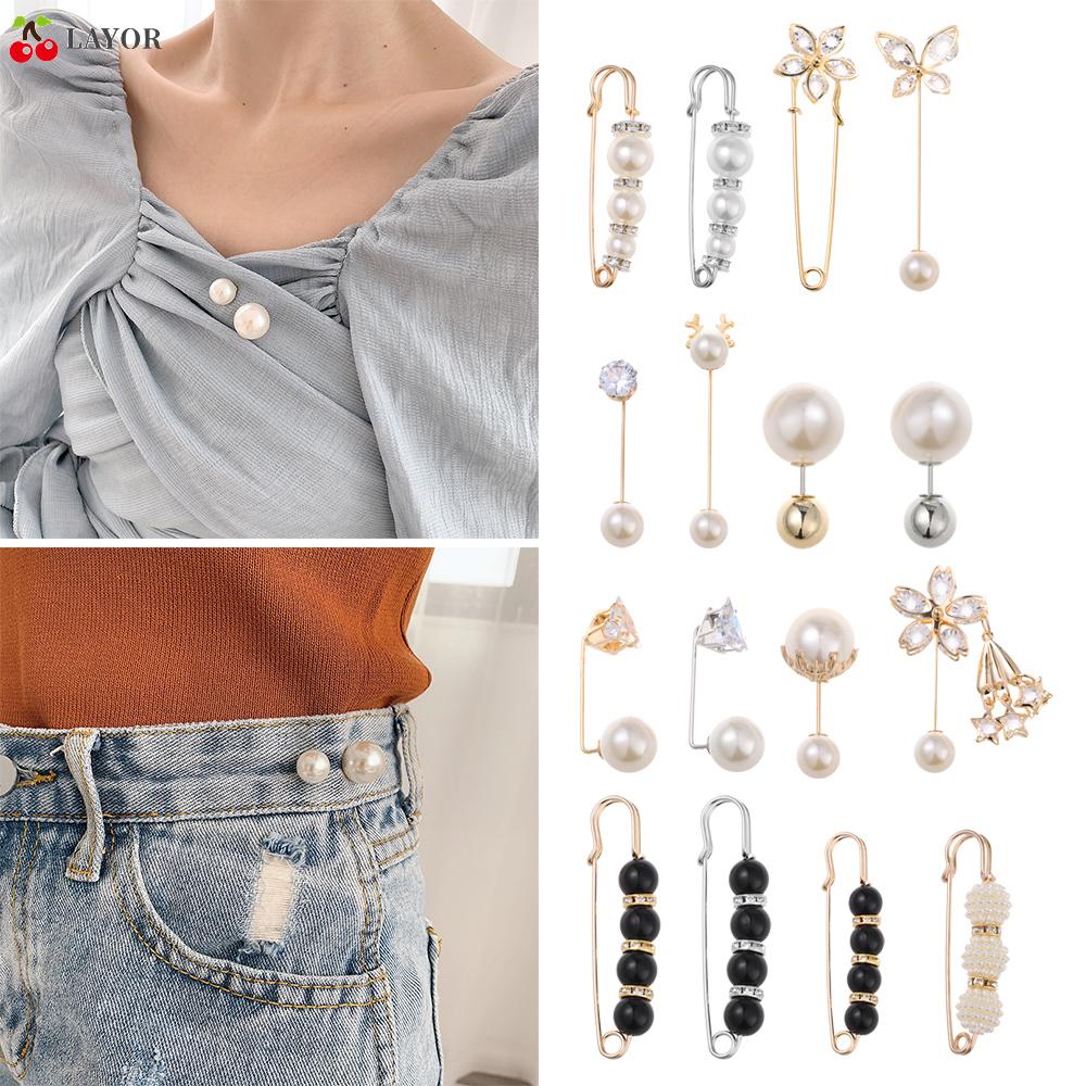 Ghim Cài Cổ Áo Đính Ngọc Trai Thời Trang Chống Ánh Sáng Cho Nữ