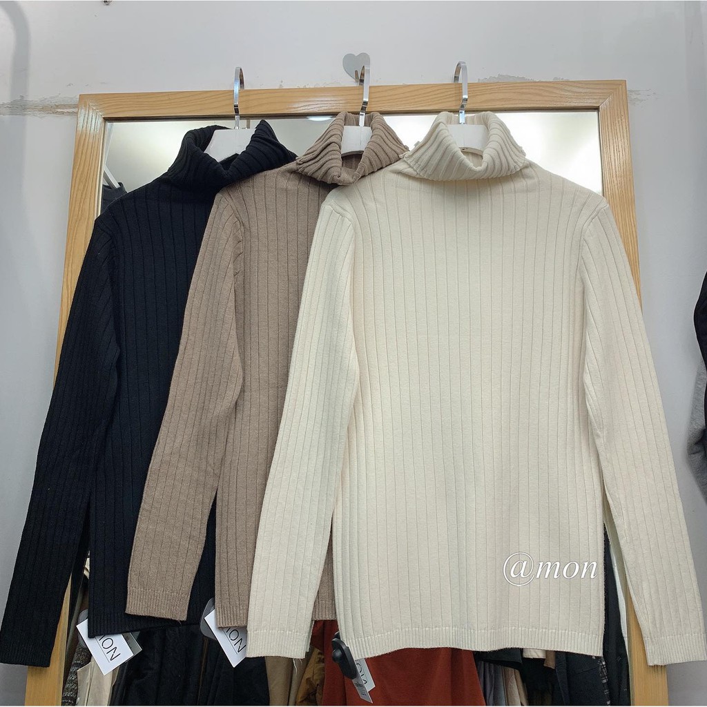 2101076 Áo len cổ lọ đũa, áo len nữ thời trang ulzzang freesize