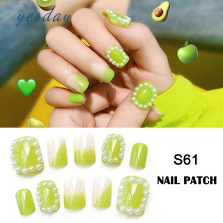 Bộ miếng dán trang trí móng tay màu xanh quả bơ độc đáo đẹp mắt cho nữ