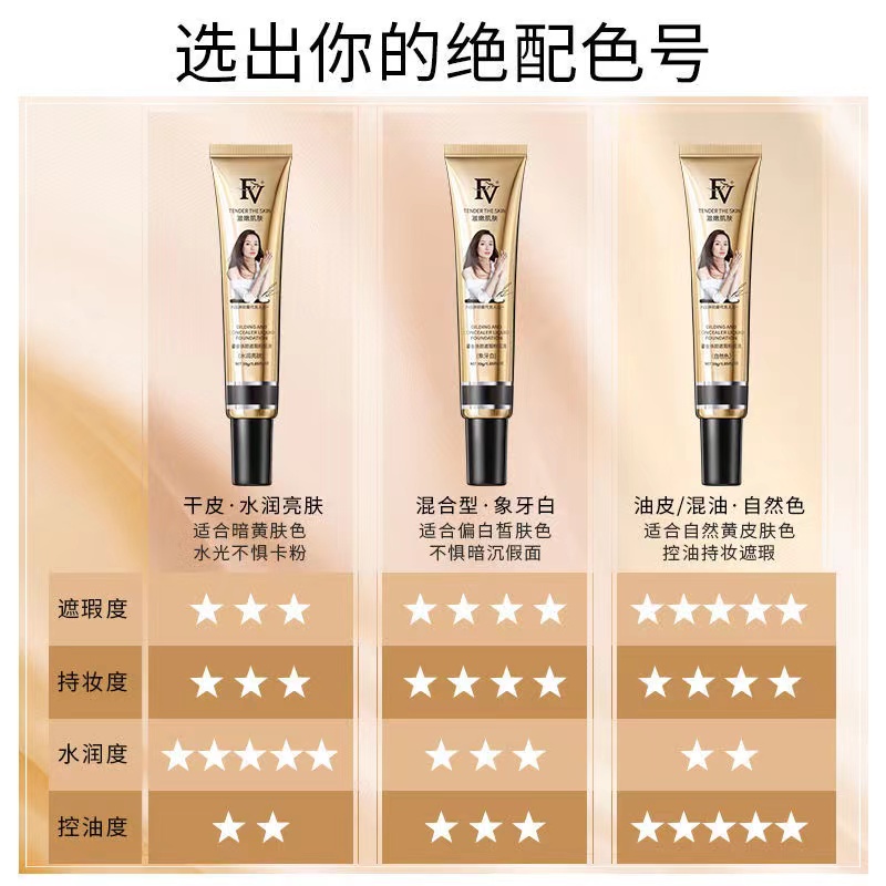100!!!F v Kem Nền Che Khuyết Điểm bb cream Lâu Trôi Dưỡng Ẩm Làm Sáng Da Chống Thấm Nước Và Mồ Hôi