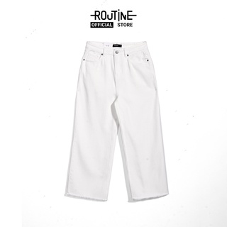 Quần jean nữ trơn form straight - routine 10f20dpaw024