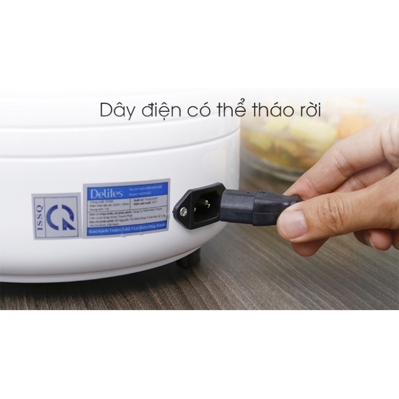 Nồi cơm điện Delites 1.5 lít NCR1502 hàng chính hãng %