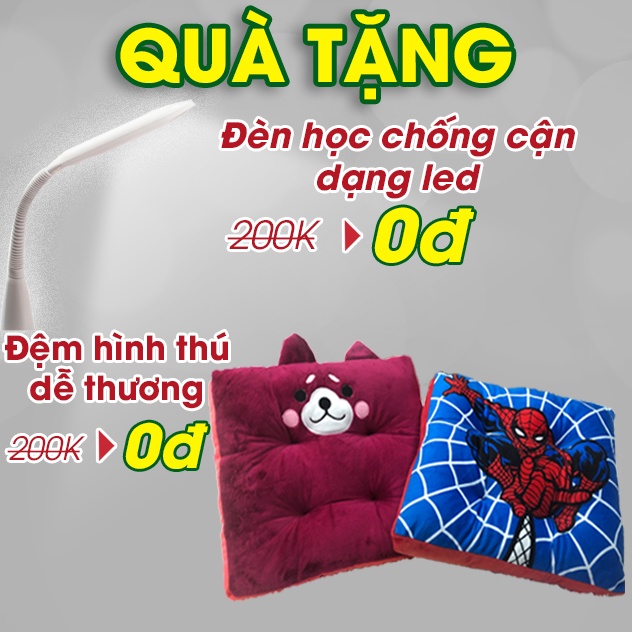 Bàn học thông minh chống gù B05, bàn học sinh cho bé từ tiểu học SIZE LỚN 80 CM (Tặng kèm đèn học + đệm tựa lưng)