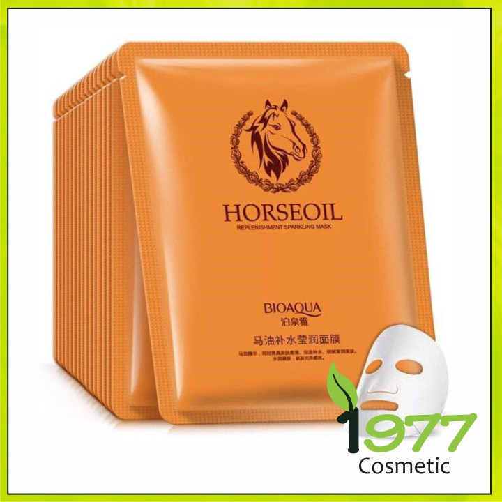 Mặt Nạ Giấy Dưỡng Da Mụn Cấp Ẩm Thải Độc Tinh Dầu Ngựa Hourse Oil Bioaqua Mask Hàng Nội Địa Trung - 