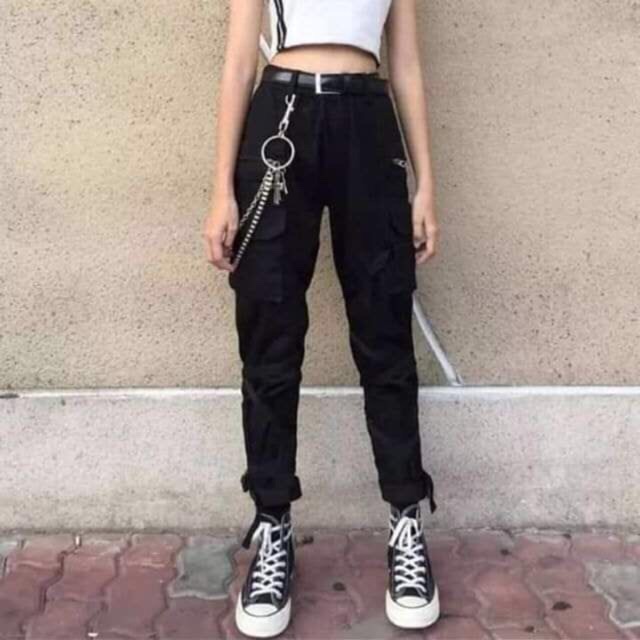 Quần joger túi hộp + chain ring plain bazic