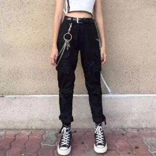 Quần joger túi hộp + chain ring plain bazic