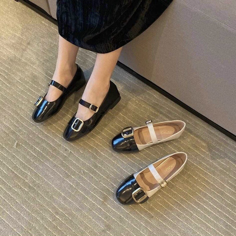 giày bệt nữ pha màu tiểu thư siêu xinh