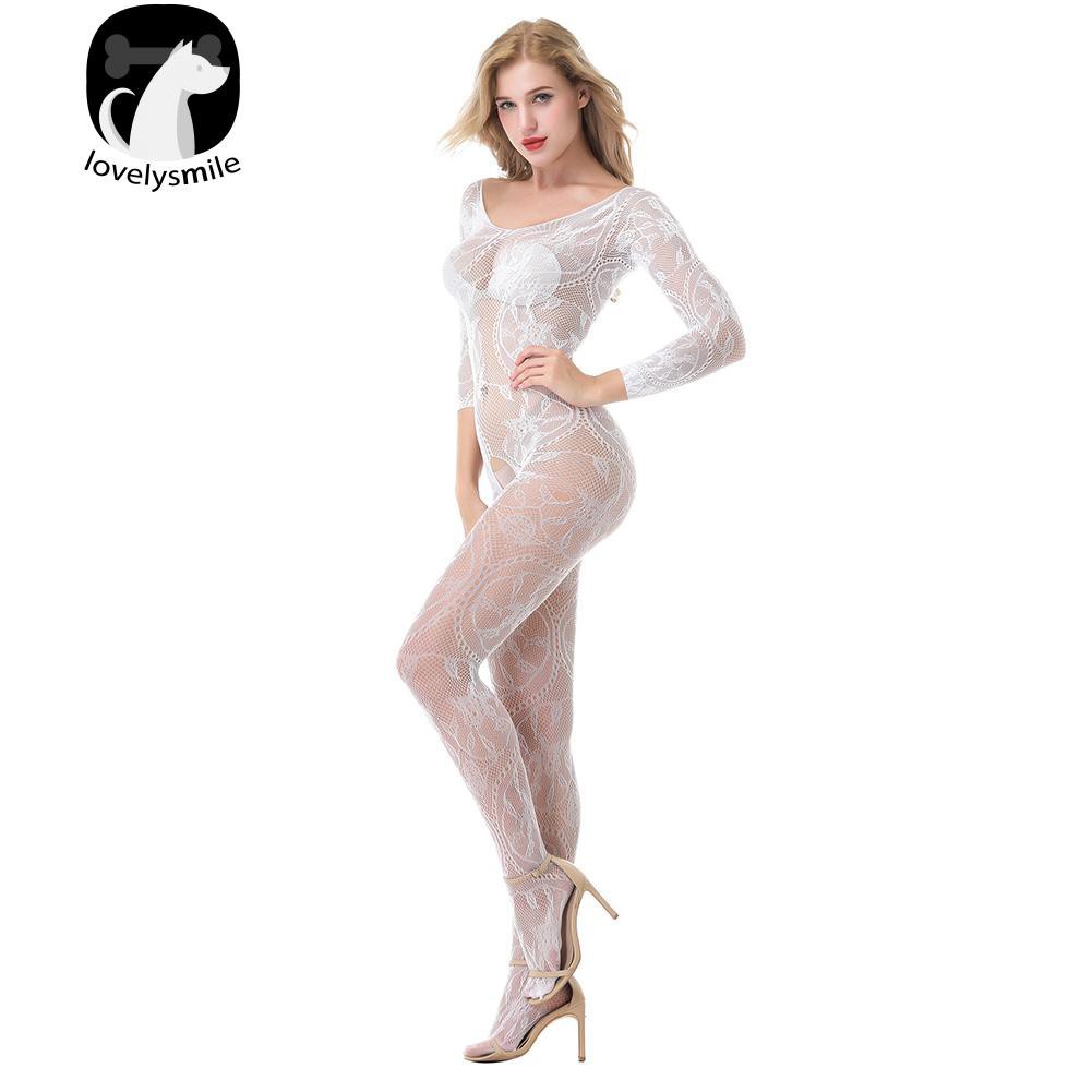 Bodysuit ren trễ vai xuyên thấu quầ không đáy | BigBuy360 - bigbuy360.vn