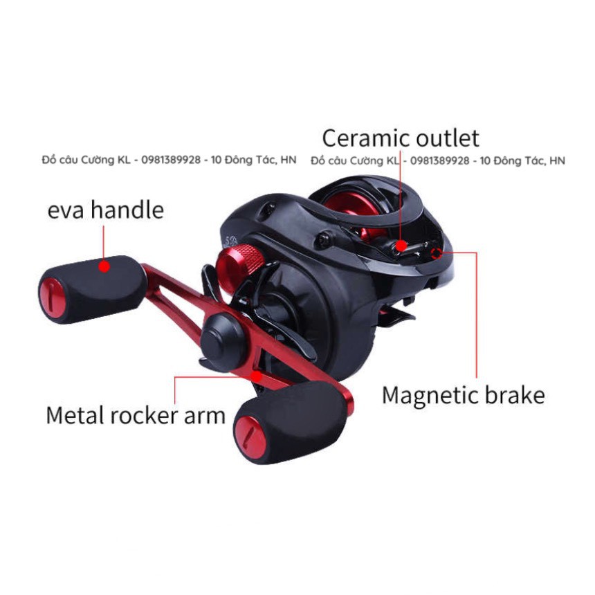 Máy ngang câu cá TT Ryobi Smap CR1 cốm đen