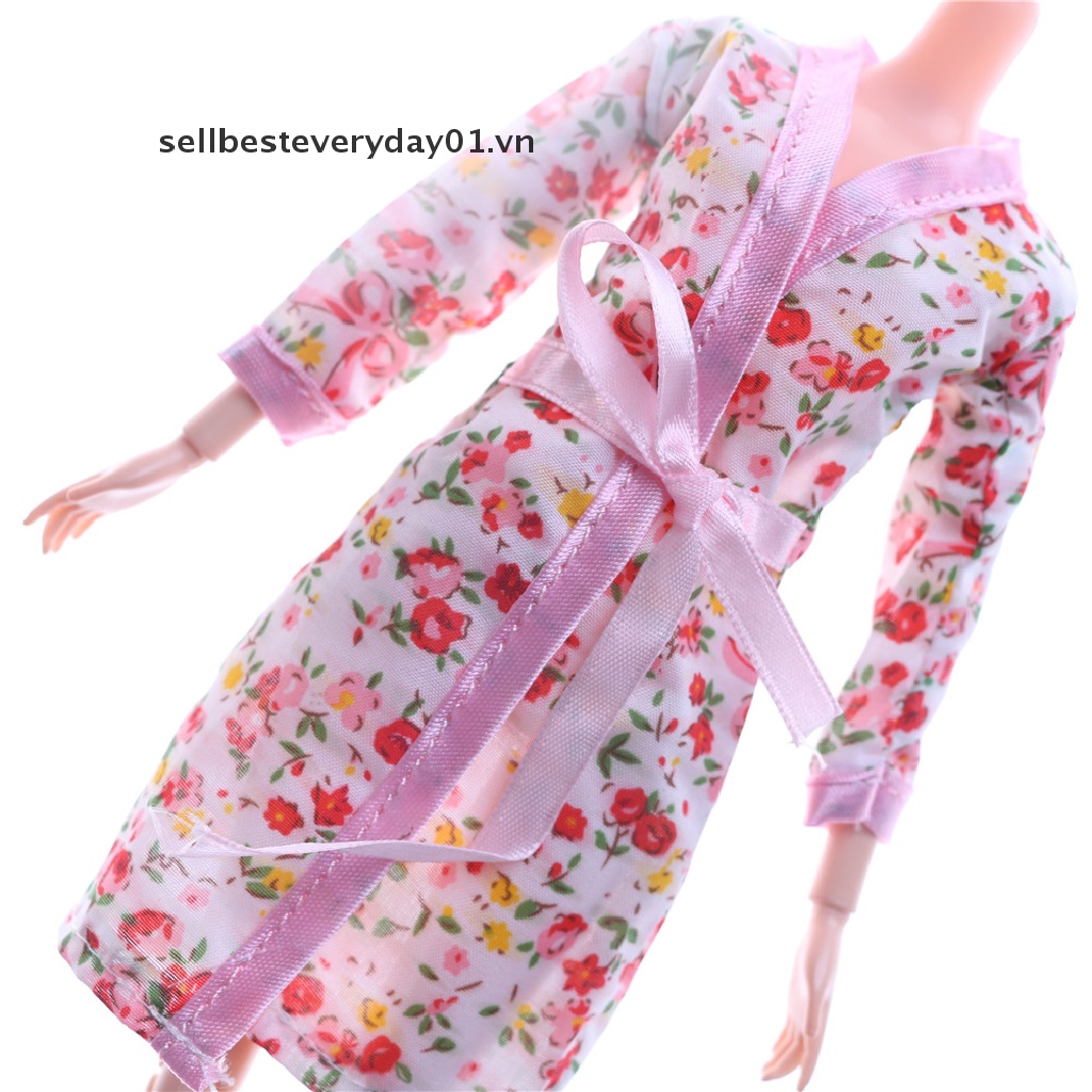 Bộ đồ ngủ họa tiết hoa dễ thương trang trí cho búp bê