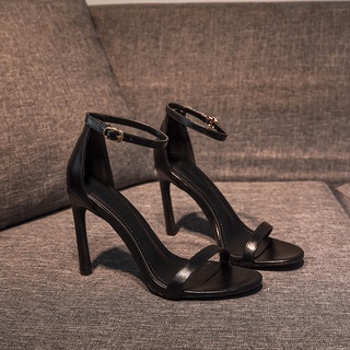 FREE SHIP 50K * GIÀY SANDAL QUAI MẢNH CAO GÓT 9P GÓT NHỌN DA LÌ SIU XỊN