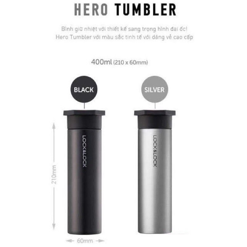 BÌNH GIỮ NHIỆT INOX HERO TUMBLER LOCK&amp;LOCK-LHC4112