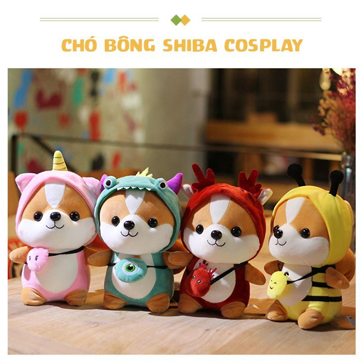 Mua Ngay Gấu bông chó Shiba cosplay 25cm cao cấp - Hàng chính hãng Memon - Đồ chơi thú nhồi bông chó Shiba cosplay