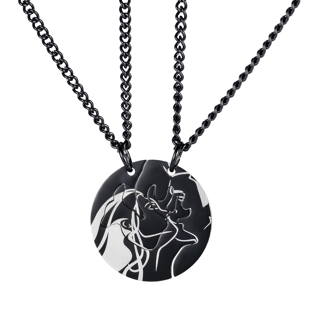 Dây chuyền đôi titan couple kiss không gỉ CN2201 TẶNG KÈM 1 HỘP