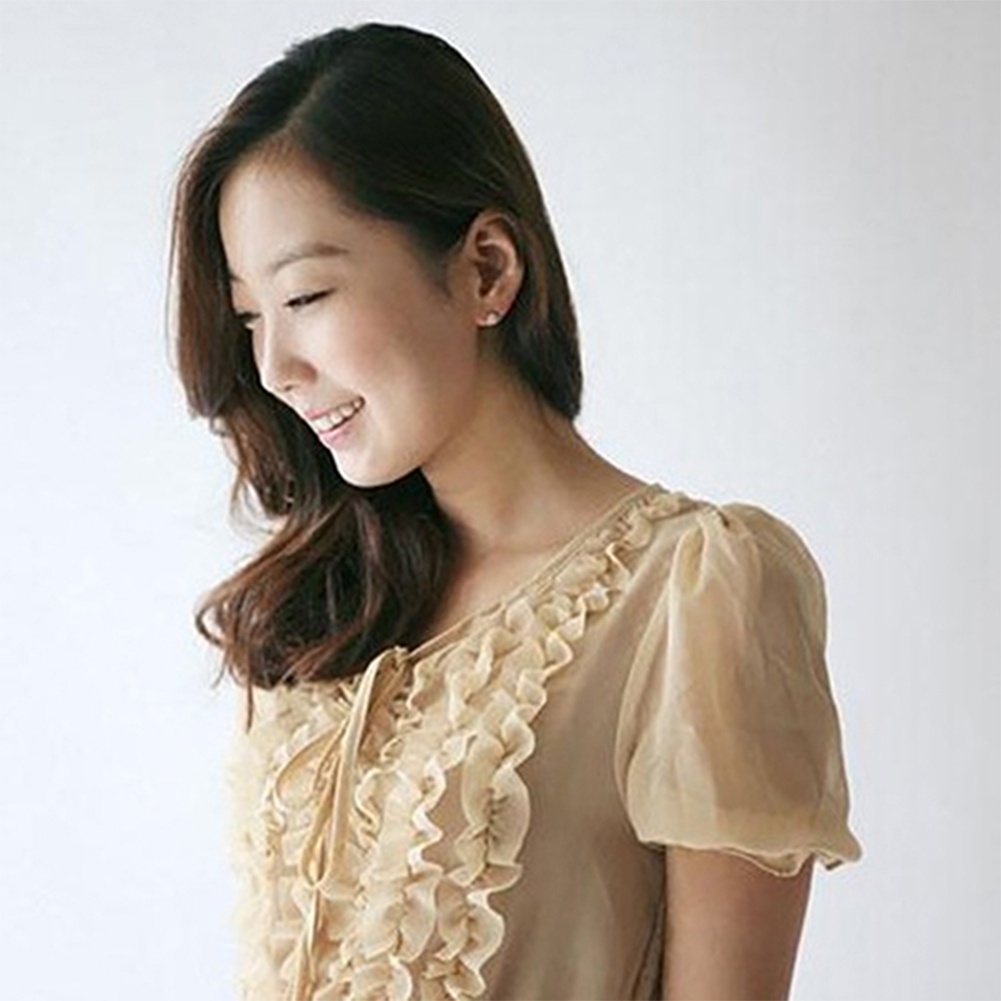 Đôi khuyên tai tròn đính đá thanh lịch cho nữ