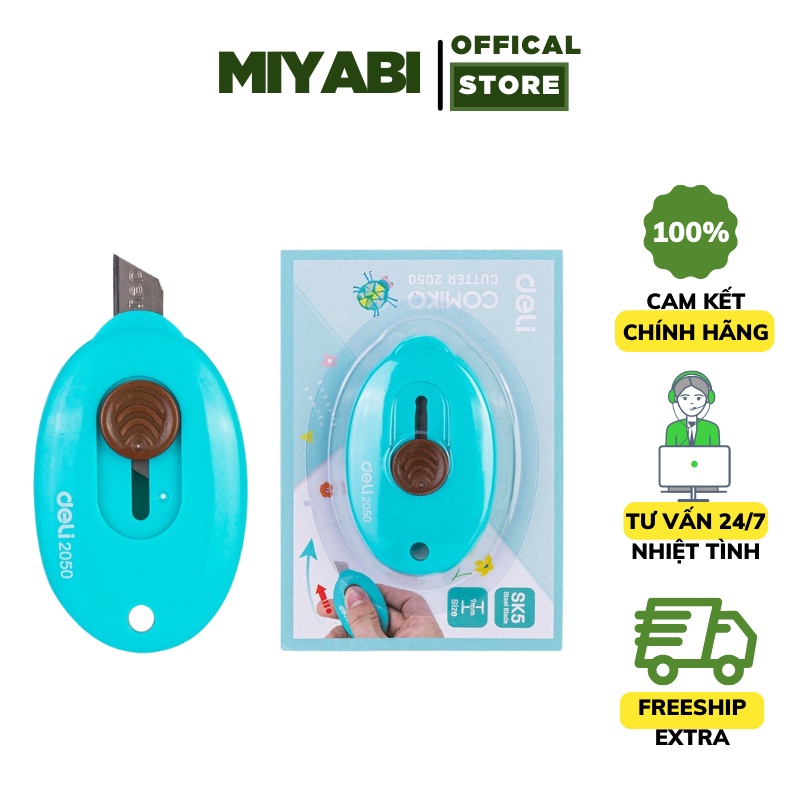 Dao rọc giấy cute Deli cao cấp E2050 35mm nhiều màu - Dao rọc giấy mini MIYABI STORE